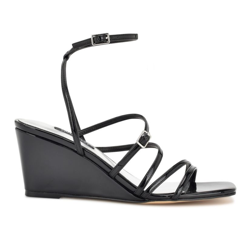 Keamer Square Toe Strappy Wedge Dress Sandals
