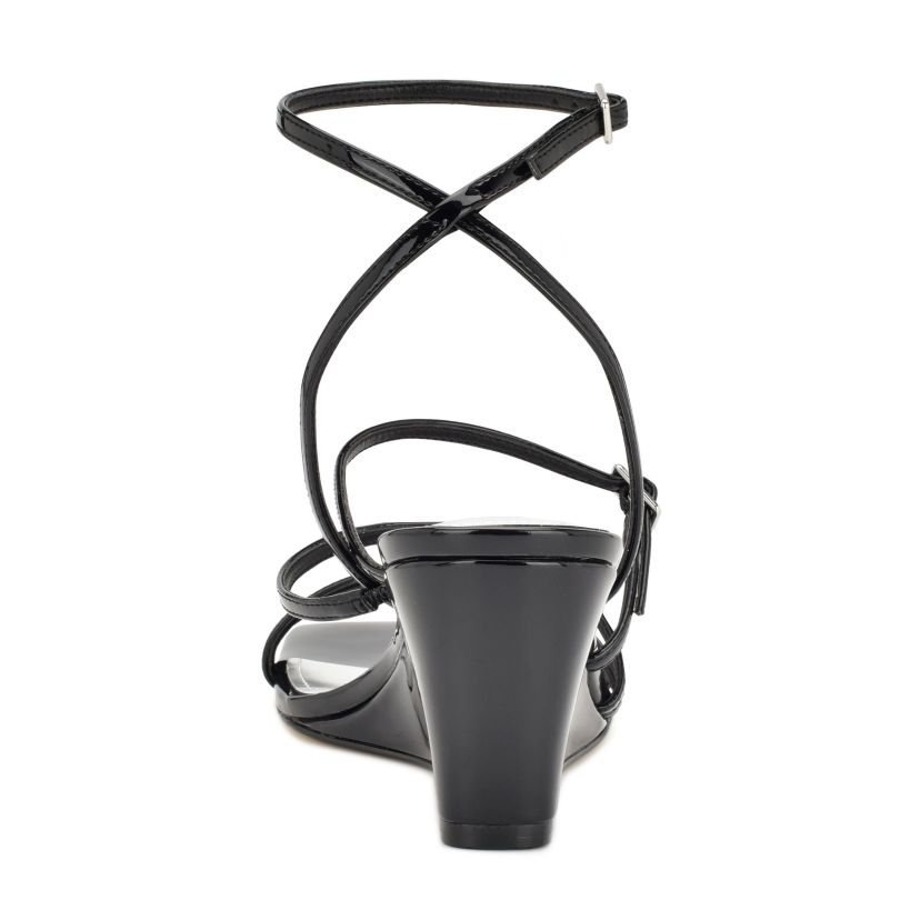 Keamer Square Toe Strappy Wedge Dress Sandals