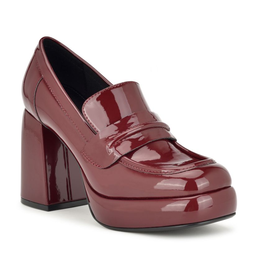Verge Slip-on Square Toe Block Heel Loafers