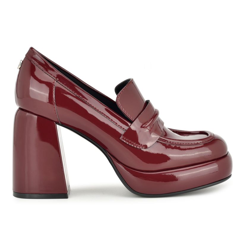 Verge Slip-on Square Toe Block Heel Loafers