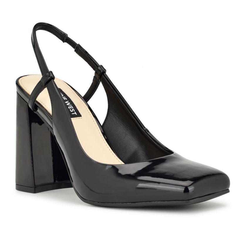 Yappy Square Toe Block Heel Dress Pumps