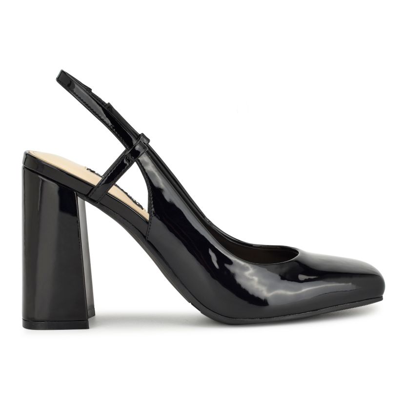 Yappy Square Toe Block Heel Dress Pumps