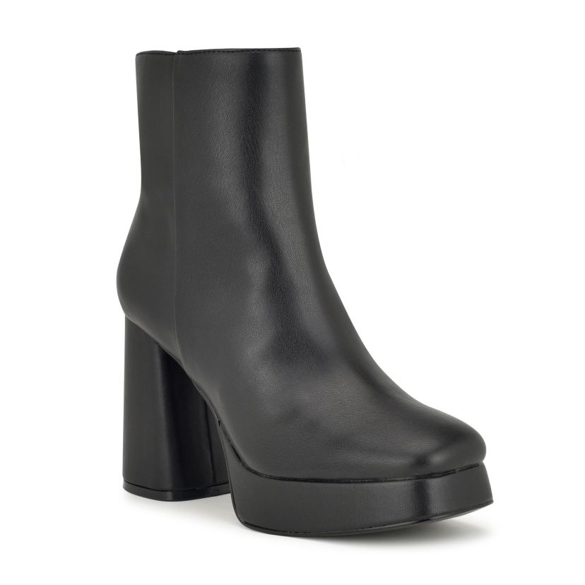 Velo Flared Block Heel Platform Dress Booties