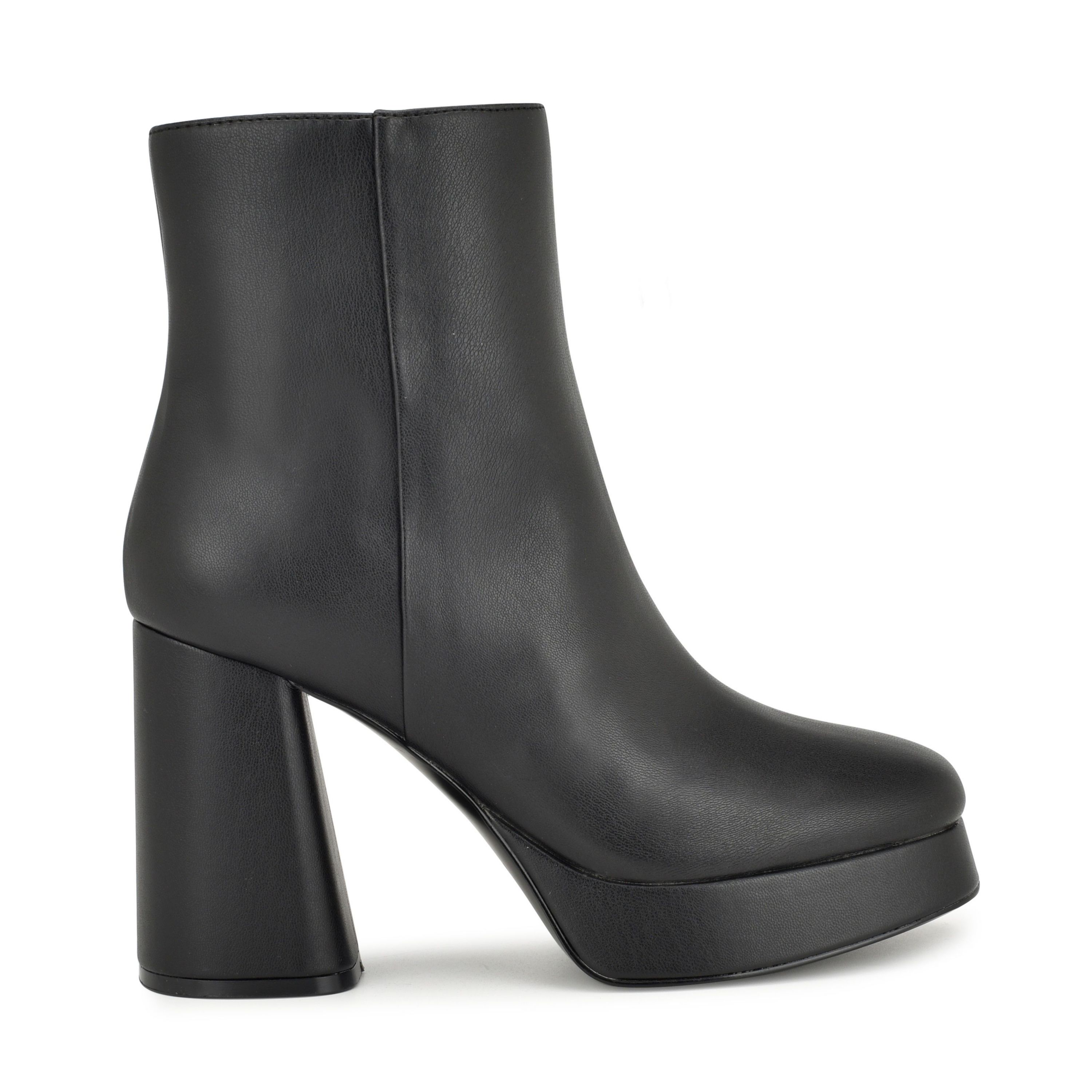 Velo Flared Block Heel Platform Dress Booties