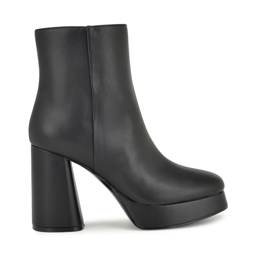 Velo Flared Block Heel Platform Dress Booties