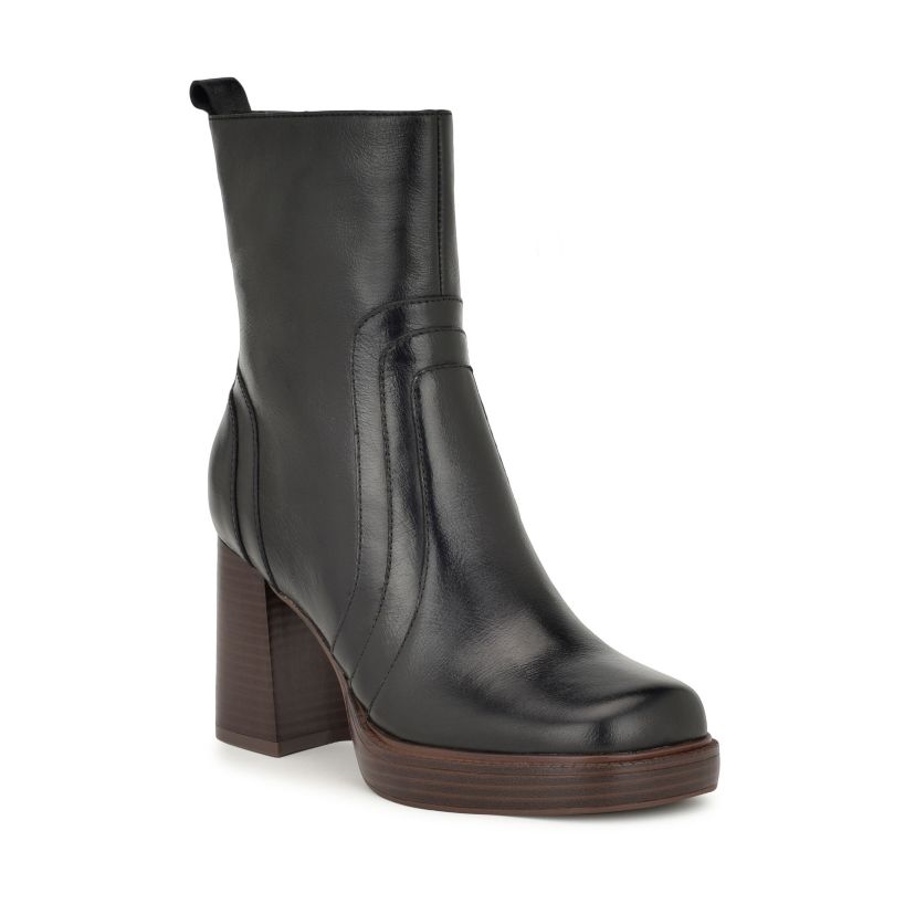 Donad Square Toe Block Heel Dress Booties