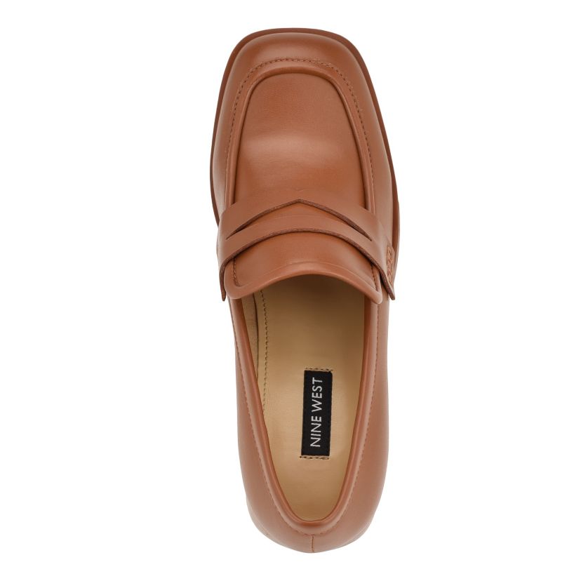 Avalia Square Toe Block Heel Loafers