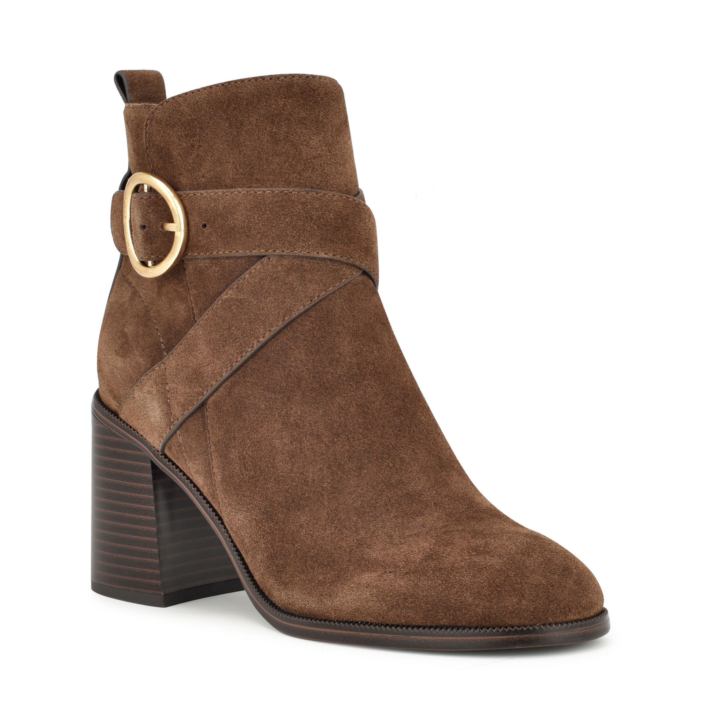 Needyou Round Toe Block Heel Dress Booties