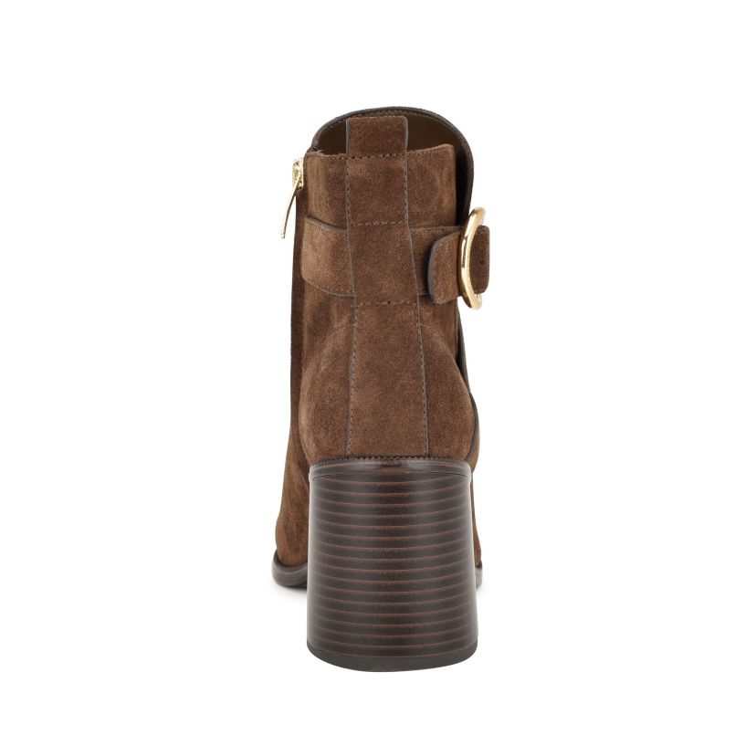Needyou Round Toe Block Heel Dress Booties