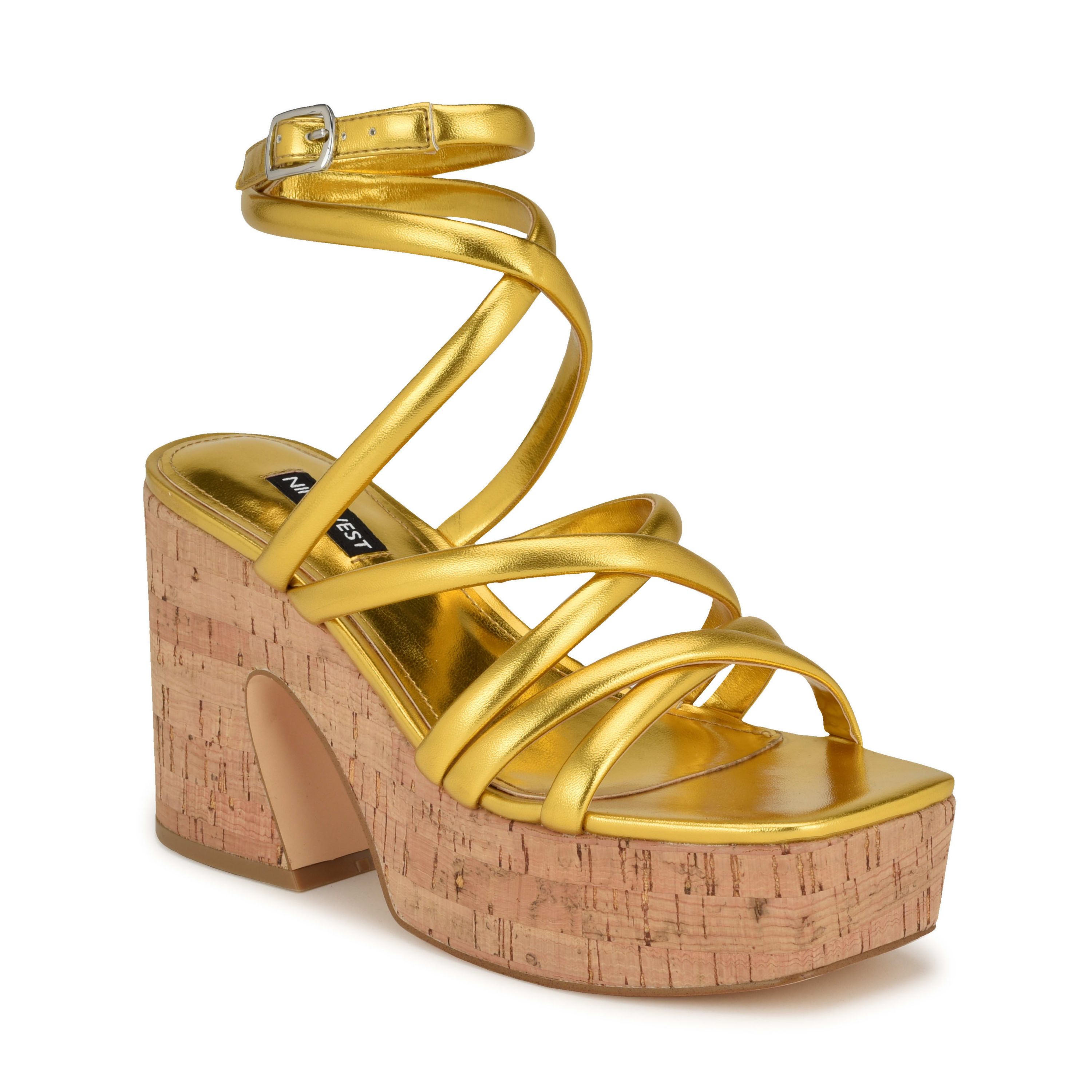 Corke Strappy Square Toe Wedge Sandals
