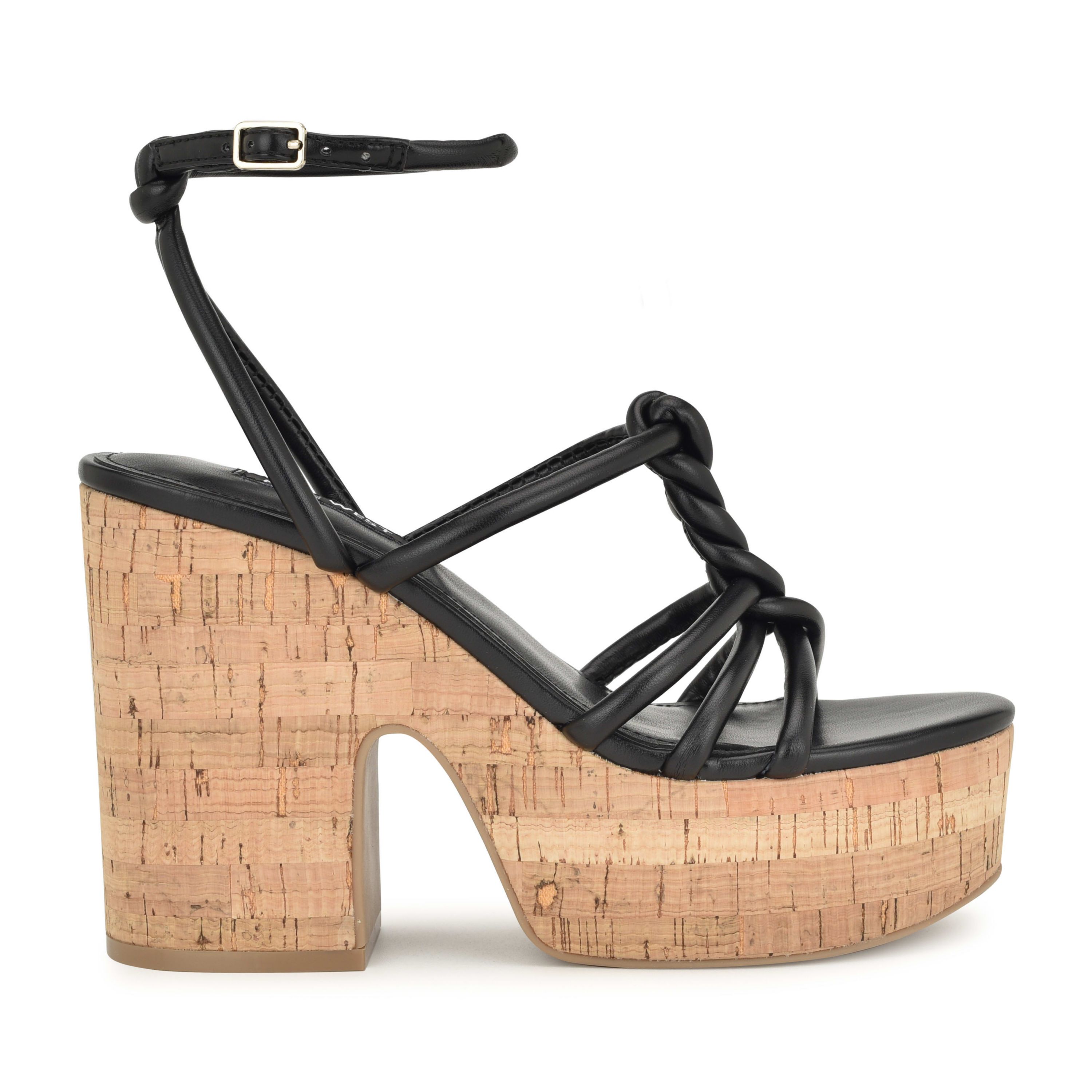 Nine West Olander Sandali Con Zeppa Donna - Cinturini Intrecciati E Tacco 12cm - Punta Rotonda Alla Moda - 5