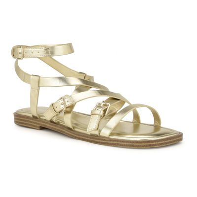 Nine West Rulen Square Toe Strappy Flat Sandals | belk