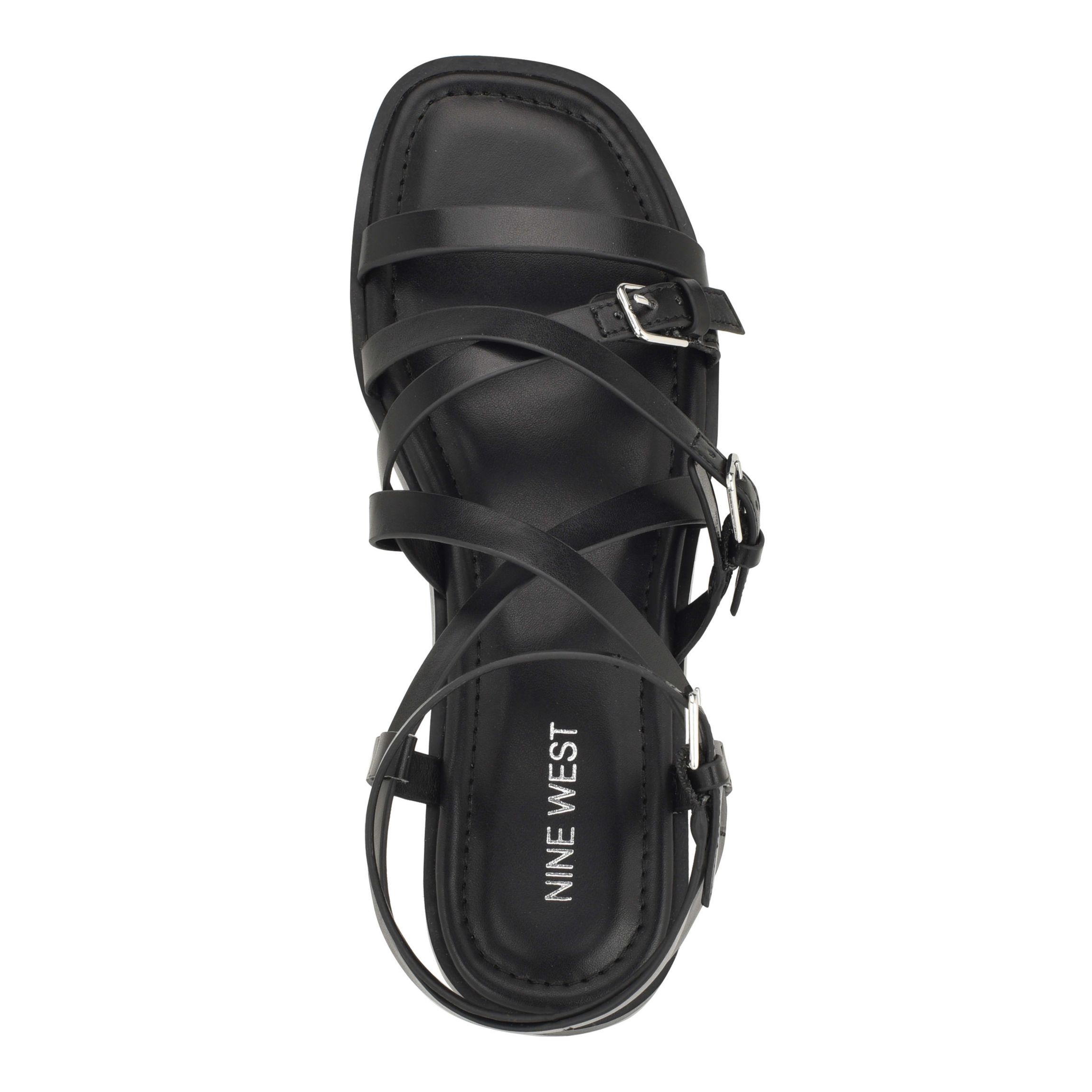 Rulen Square Toe Strappy Flat Sandals