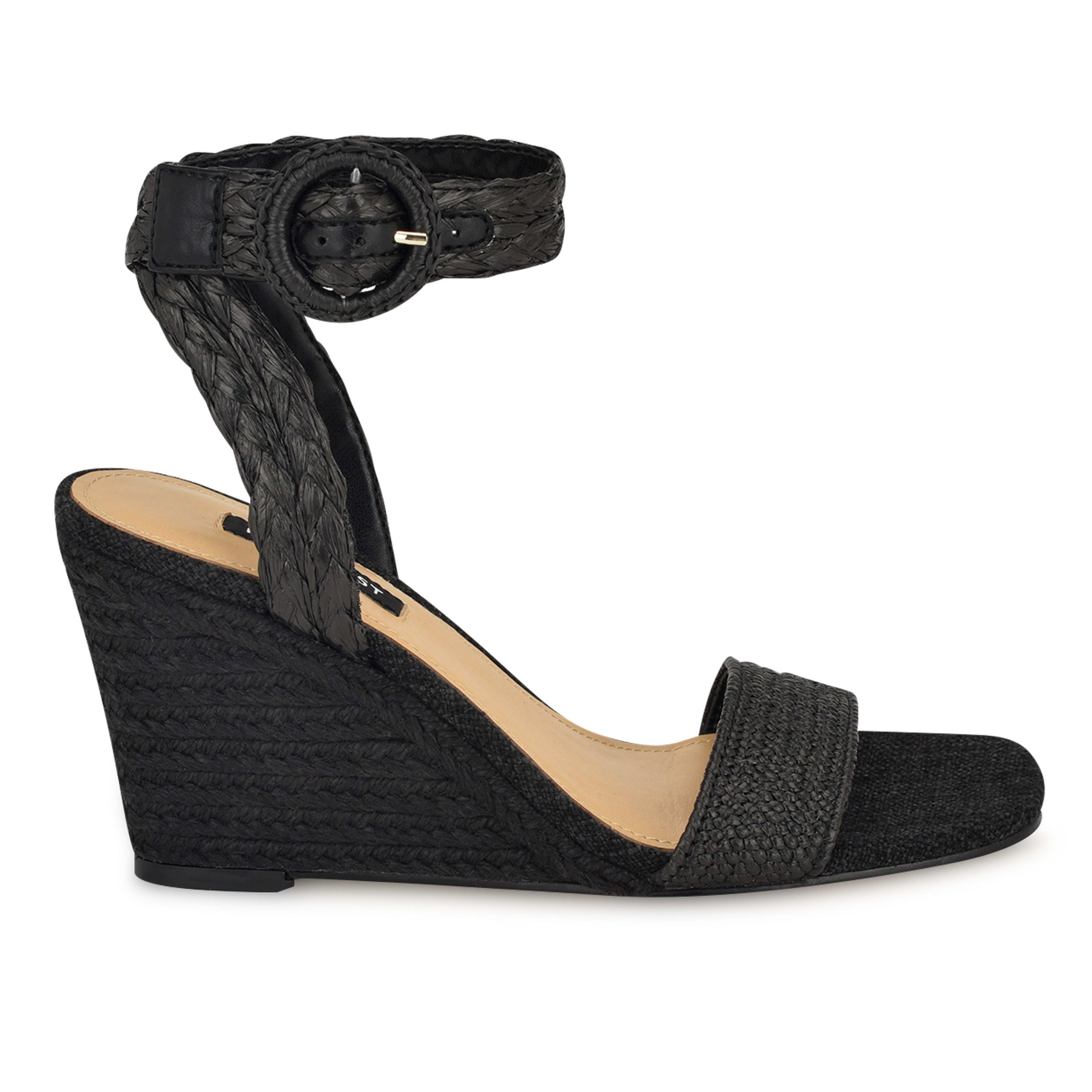 Nerisa Square Toe Woven Wedge Sandals