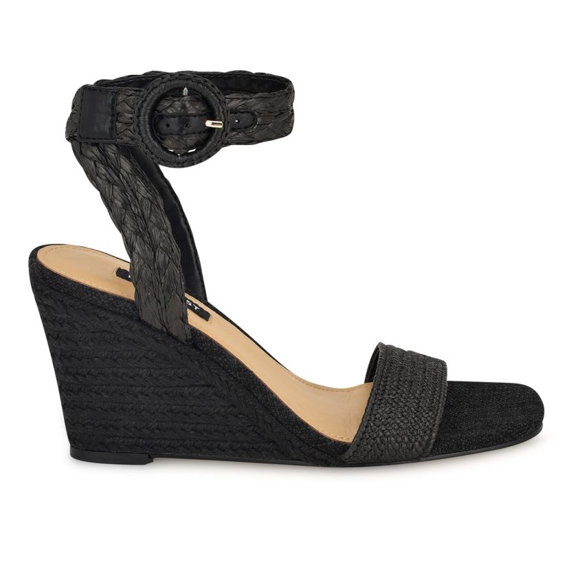 Nerisa Square Toe Woven Wedge Sandals