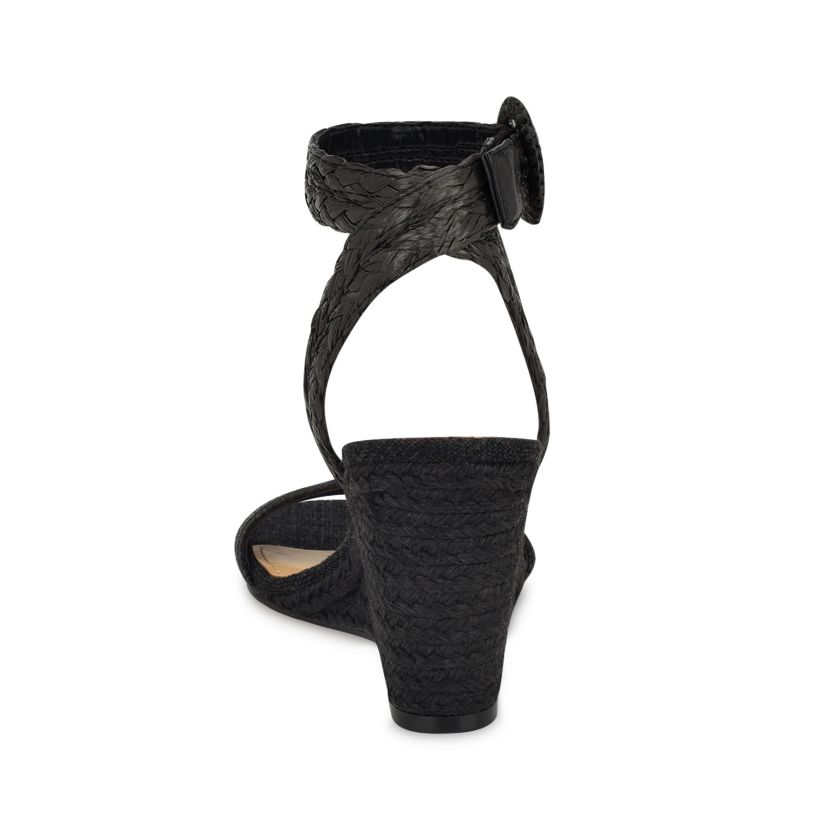 Nerisa Square Toe Woven Wedge Sandals