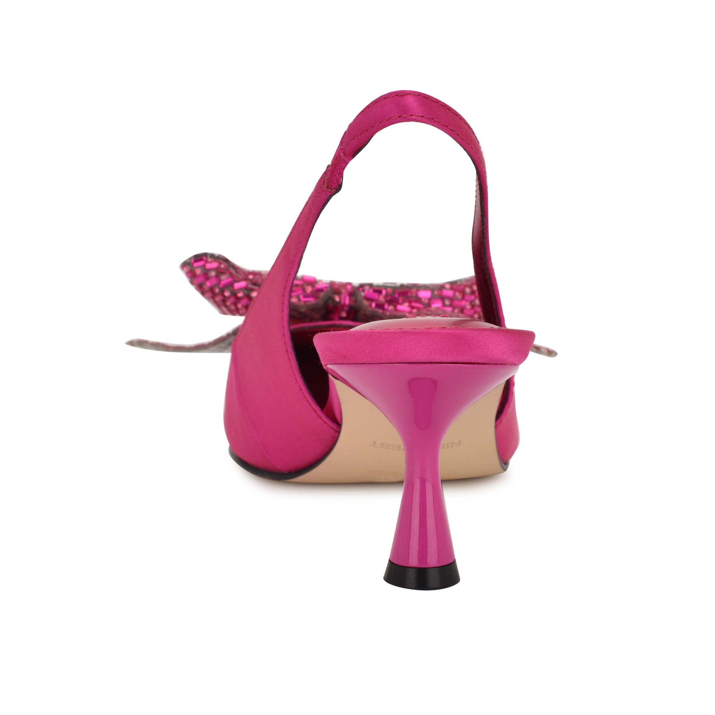 Rills Pointy Toe Slip-on Dress Slingback Pumps