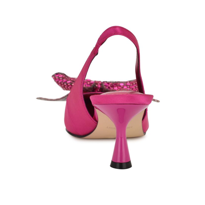 Rills Pointy Toe Slip-on Dress Slingback Pumps