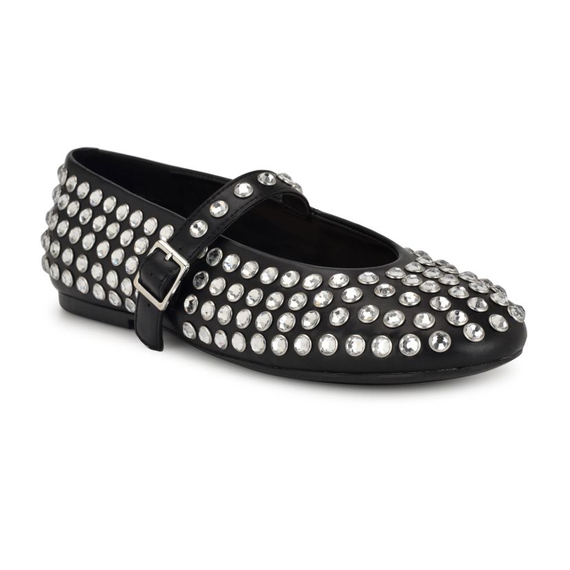 Emmil Round Toe Embellished Dress Flats
