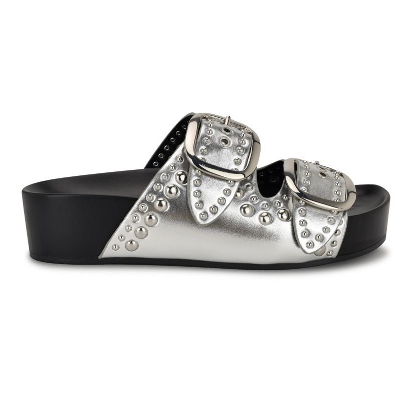 Flinne Casual Slip-on Dual Buckle Sandals