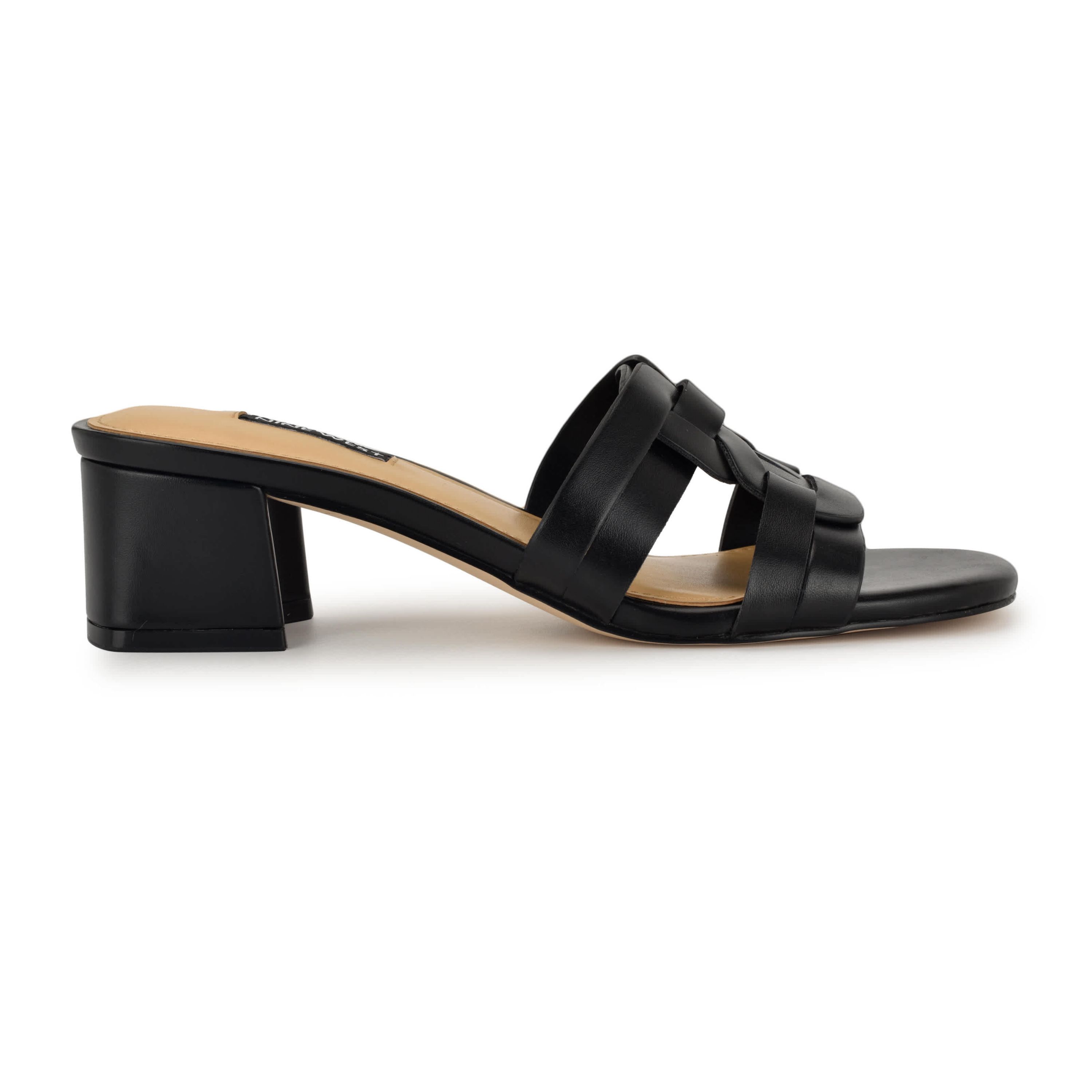 Gennie Slip-on Open Toe Block Heel Dress Sandals