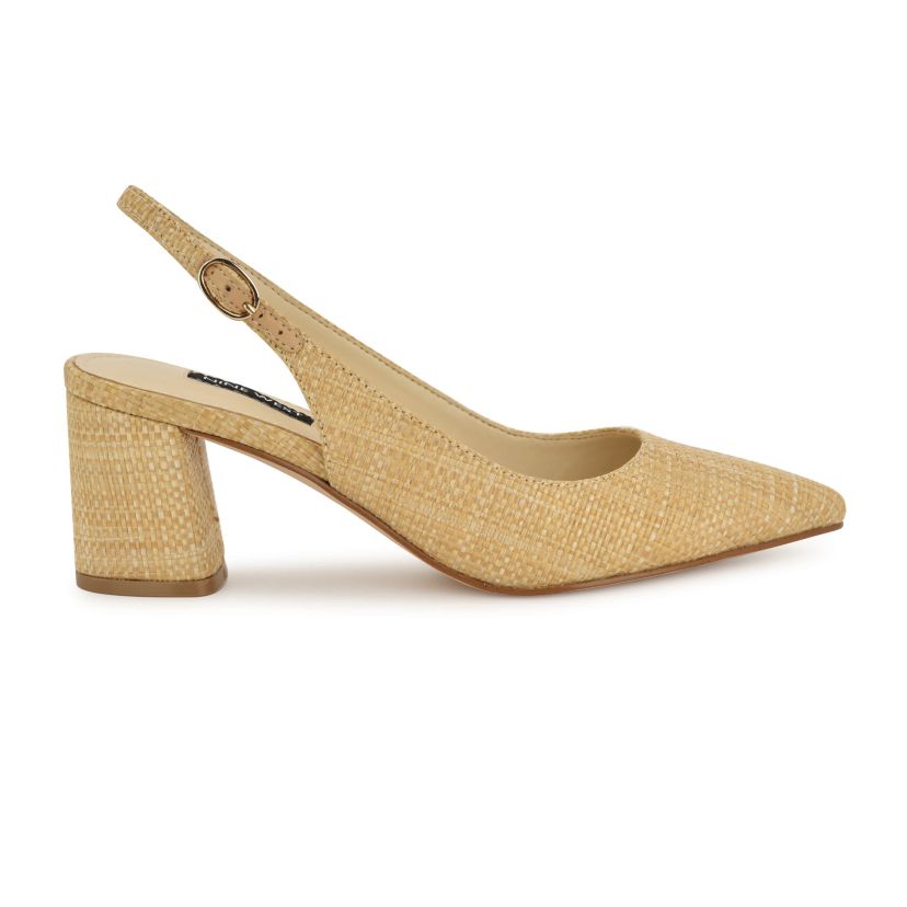 Kamsee Slip-on Block Heel Dress Slingback Pumps