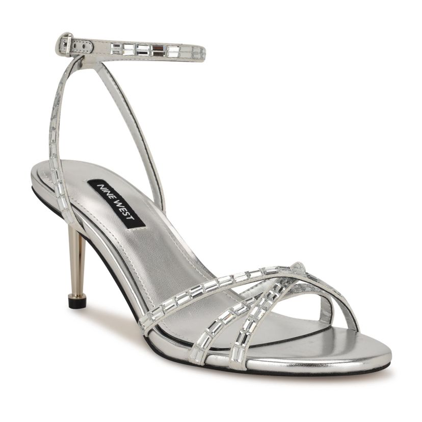 Amseta Embellished Heeled Dress Sandals