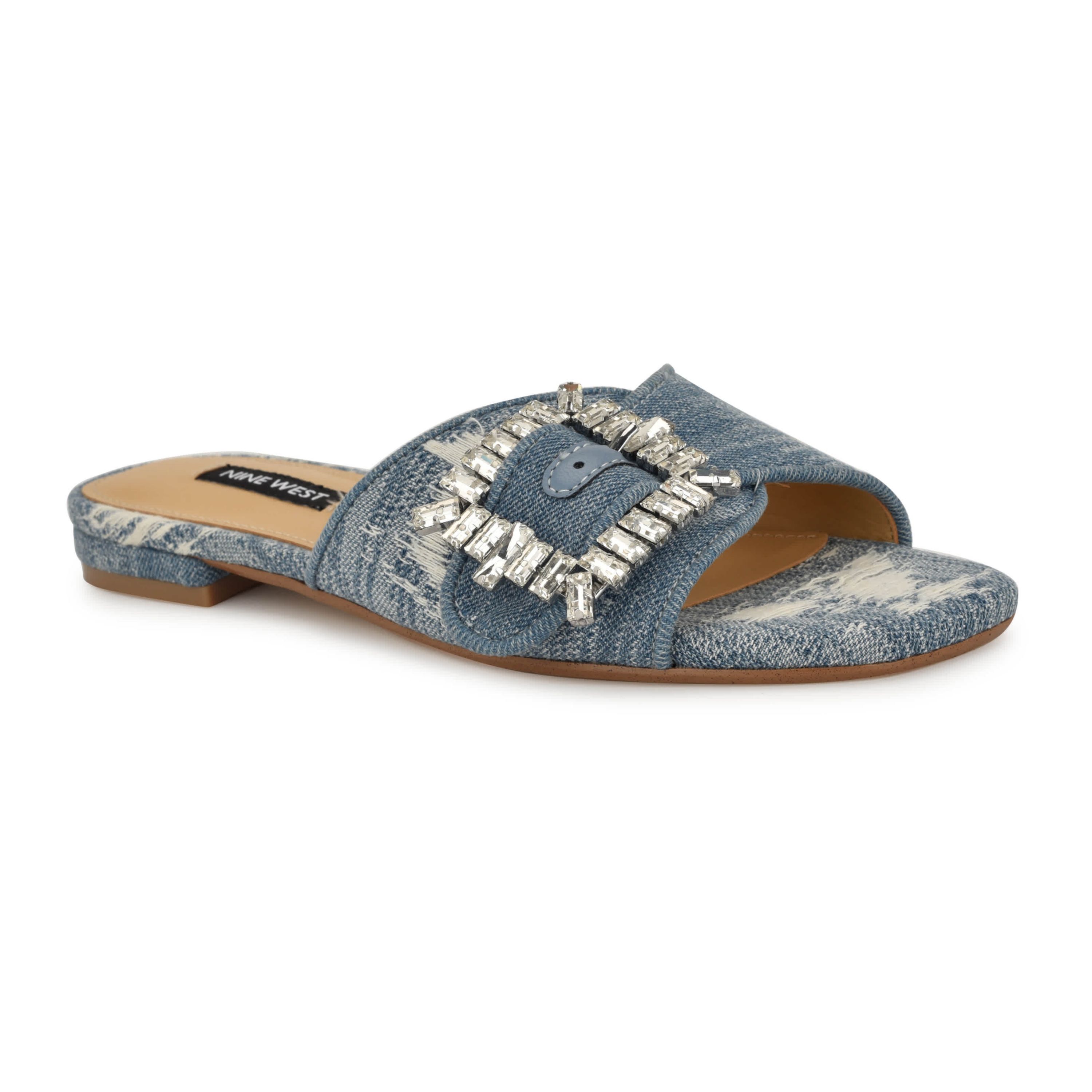 Laniey Square Toe Slip-on Flat Sandals