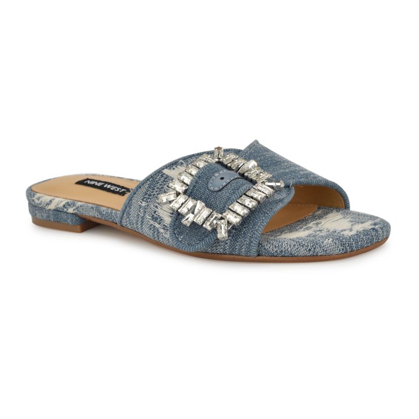 Laniey Square Toe Slip-on Flat Sandals