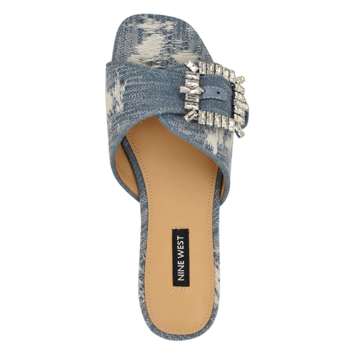 Sandali con tacco da donna azzurro effetto lucido Lora Ferres