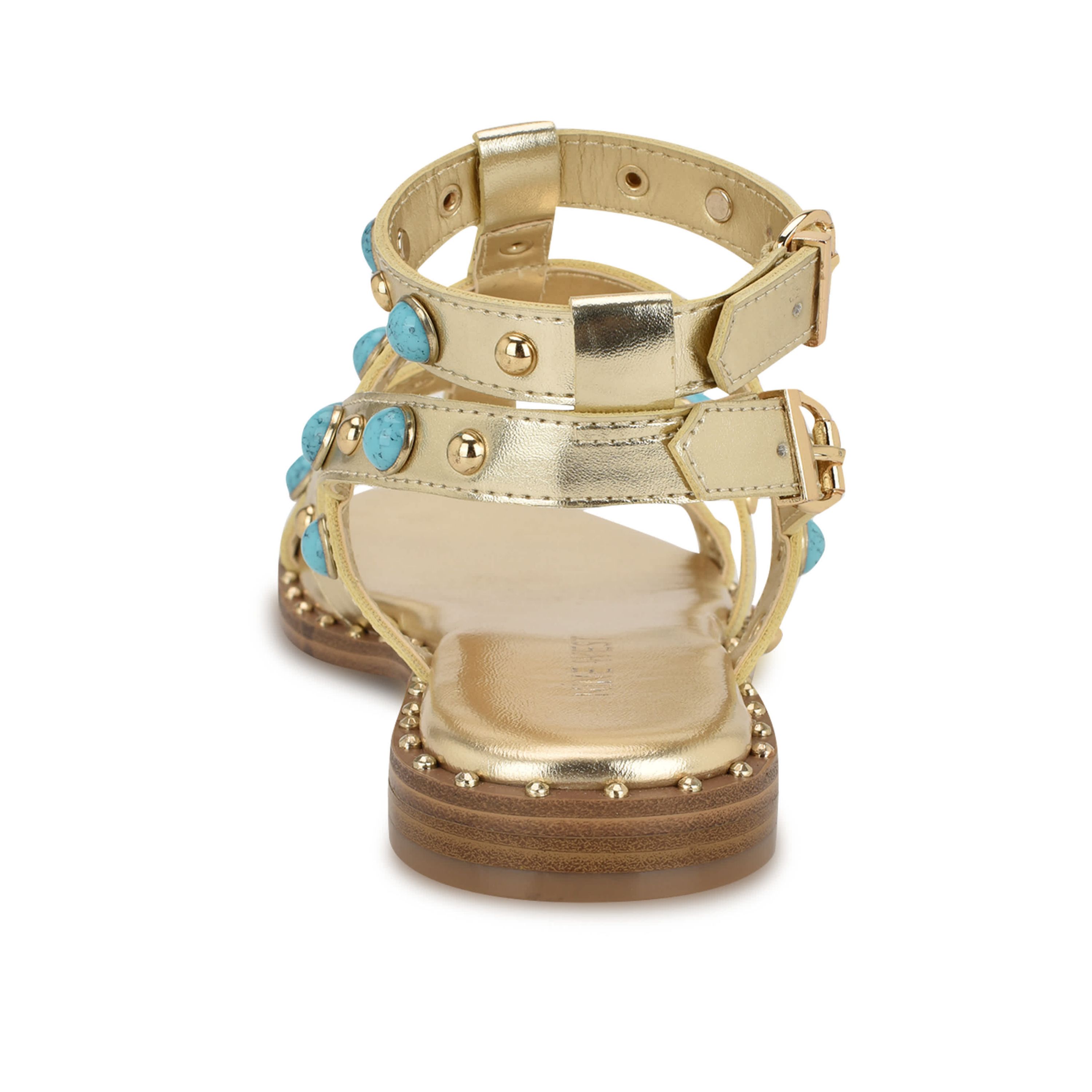 Mindela Flat Strappy Embellished Sandals