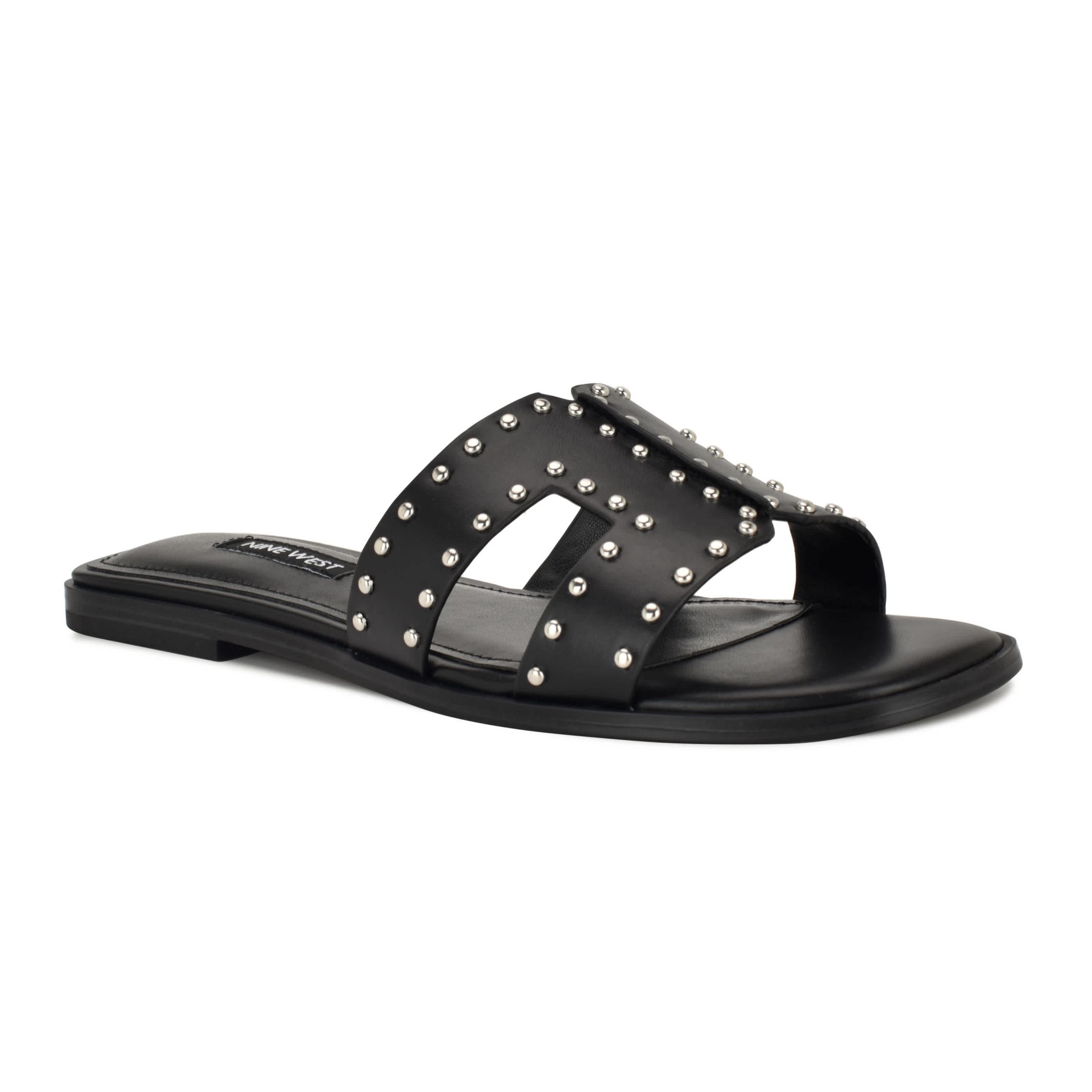 Giny Square Toe Slip-on Flat Casual Sandals