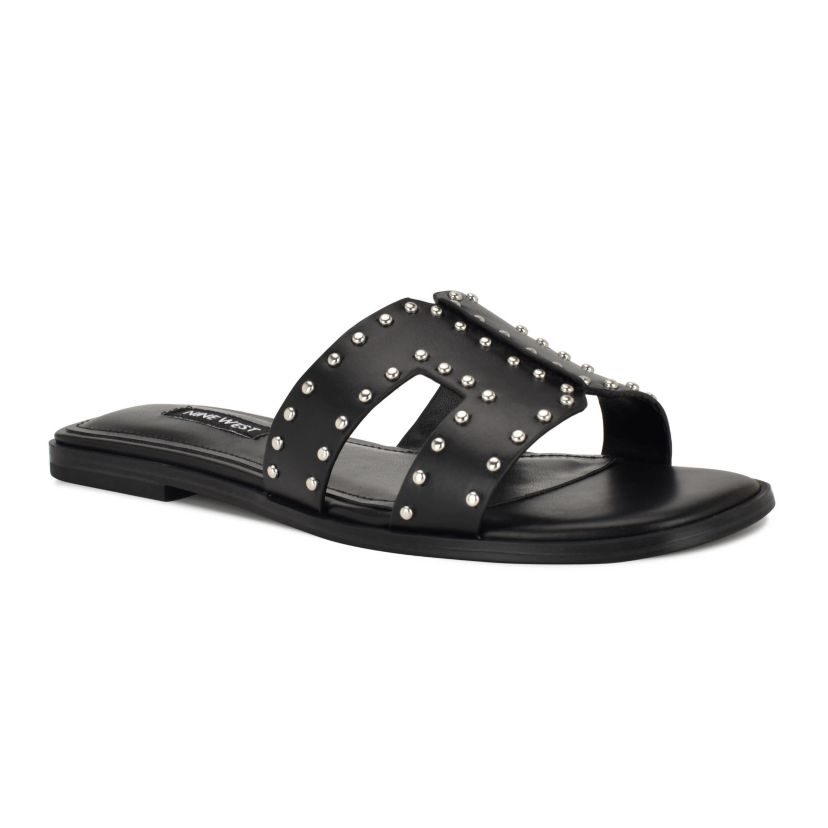Giny Square Toe Slip-on Flat Casual Sandals