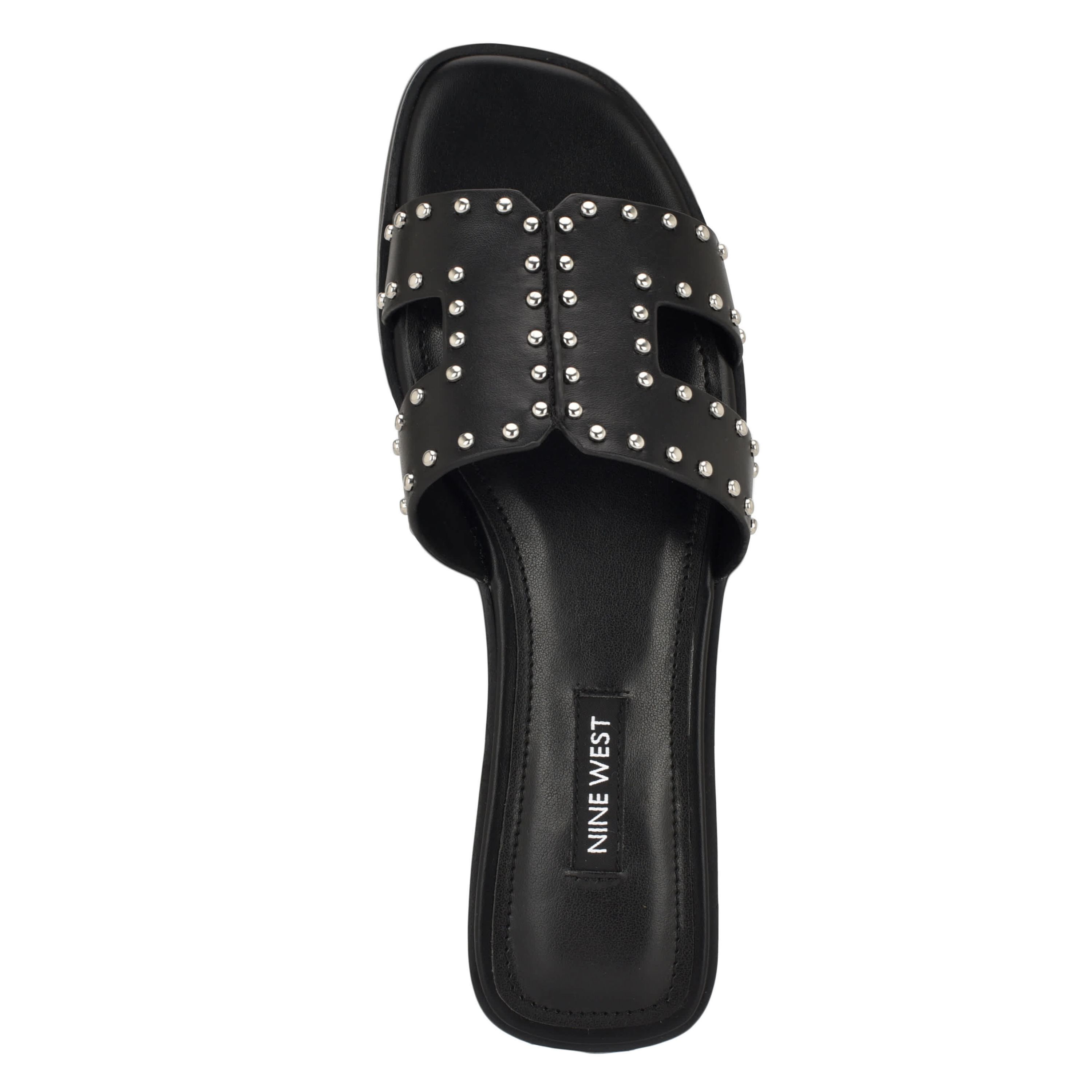 Giny Square Toe Slip-on Flat Casual Sandals