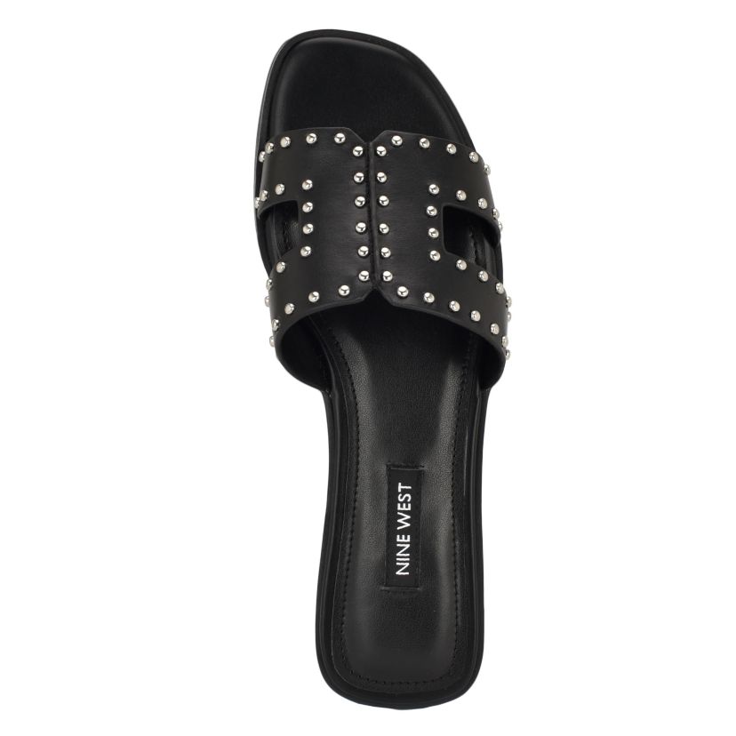 Giny Square Toe Slip-on Flat Casual Sandals