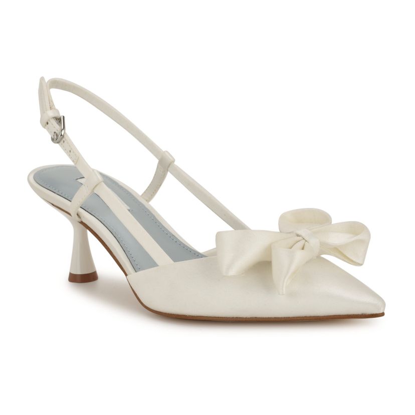 Raska Bridal Pointy Toe Slingback Dress Pumps