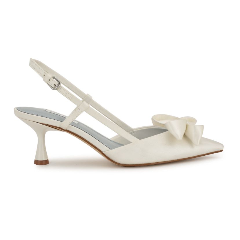 Raska Bridal Pointy Toe Slingback Dress Pumps