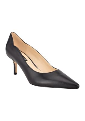 nine west leather & lucite pointed toe pump