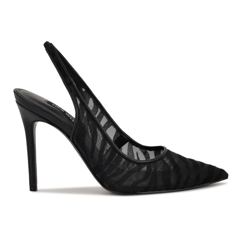 Feather Pointy Toe Slingback Dress Pumps