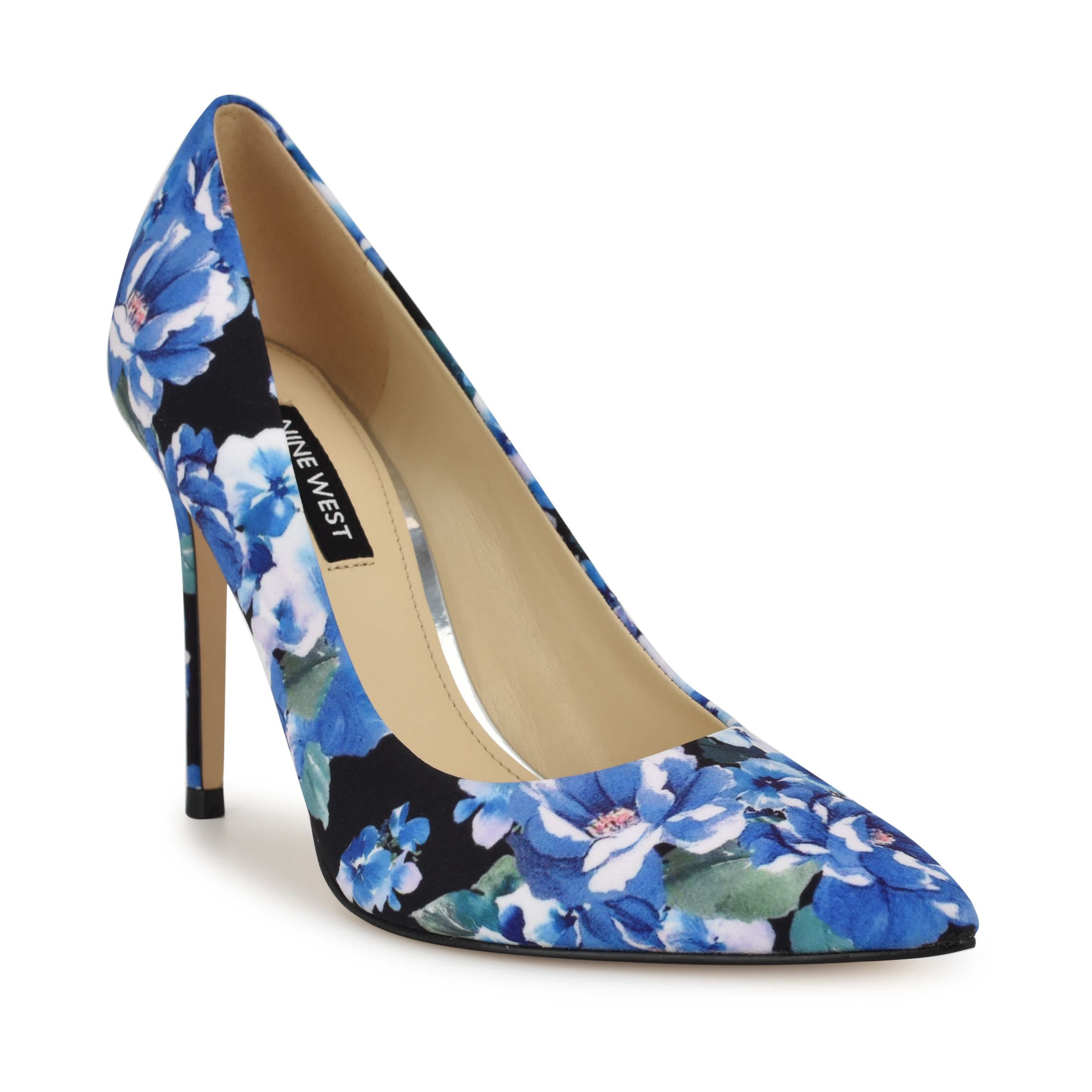Sandali con zeppa con tacco in nabuk blu navy da donna Nerisa West