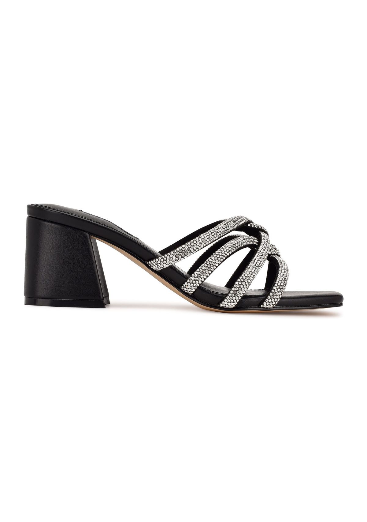 Glitz Block Heel Slide Sandals