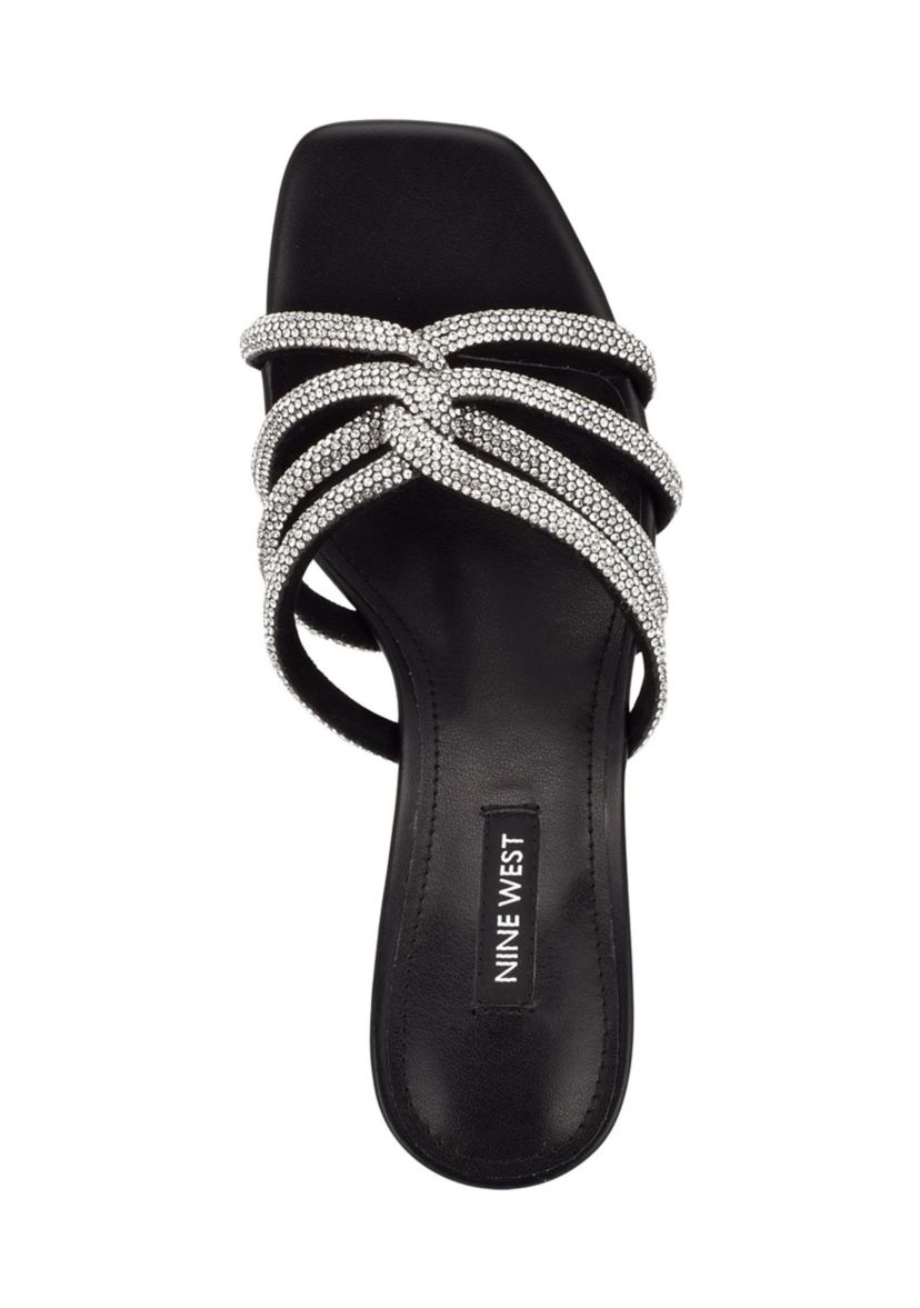Glitz Block Heel Slide Sandals