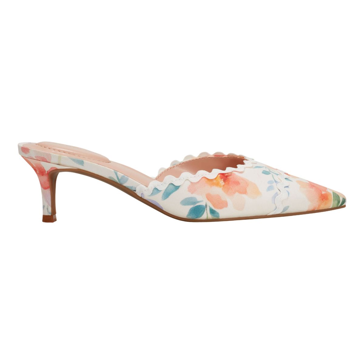 Mymy Slip-on Pointy Toe Kitten Heel Dress Pumps