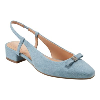 Bandolino Women's Andies Block Heel Slingback Dress Pumps, Light Blue, 7.5M
