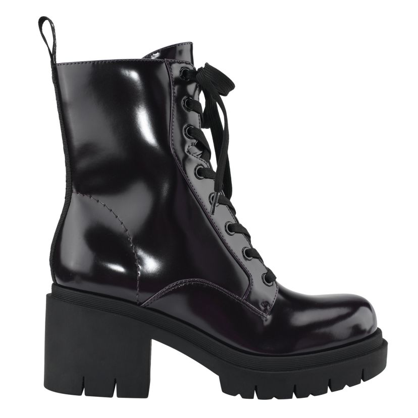 Juel Low Heel Lace Up Combat Booties