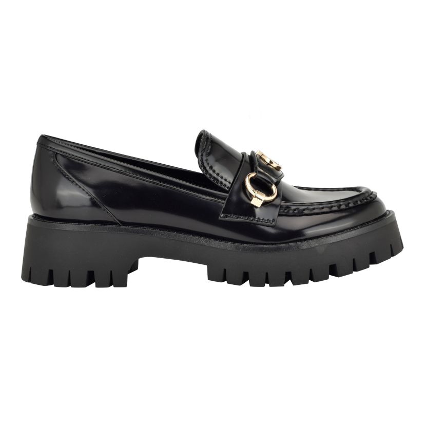 Almost Slip On Lug Sole Round Toe Bit Loafer