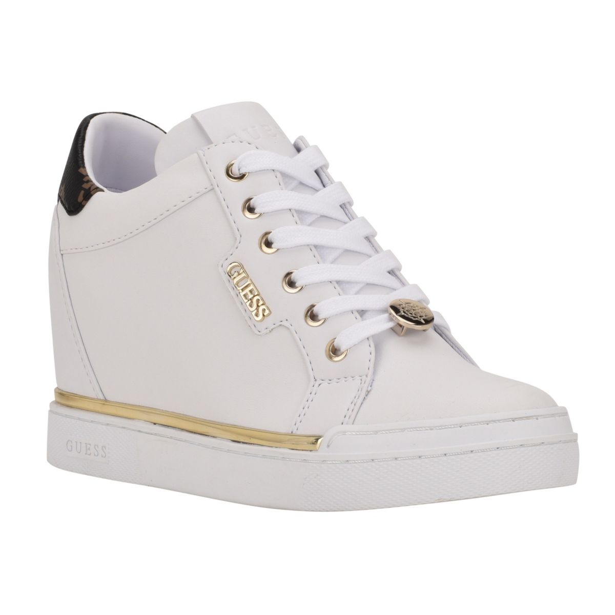 Faster Lace Up Fashion Logo Wedge Sneakers
