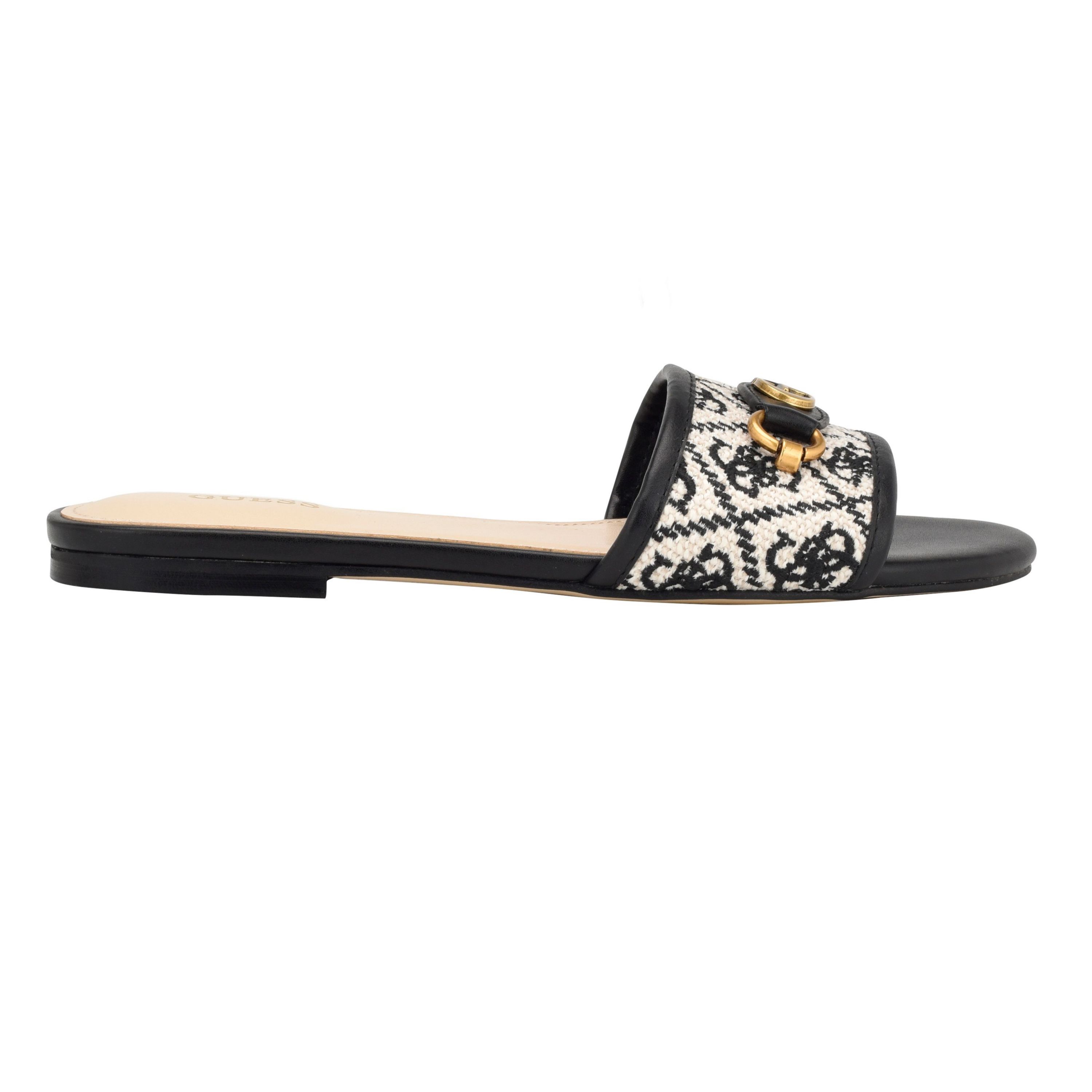 Hammi One Band Flat Sandals with Logo and Hardware