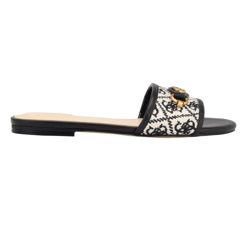 Hammi One Band Flat Sandals with Logo and Hardware