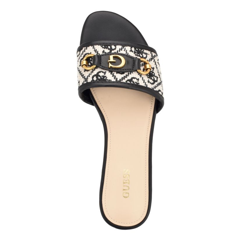 Hammi One Band Flat Sandals with Logo and Hardware